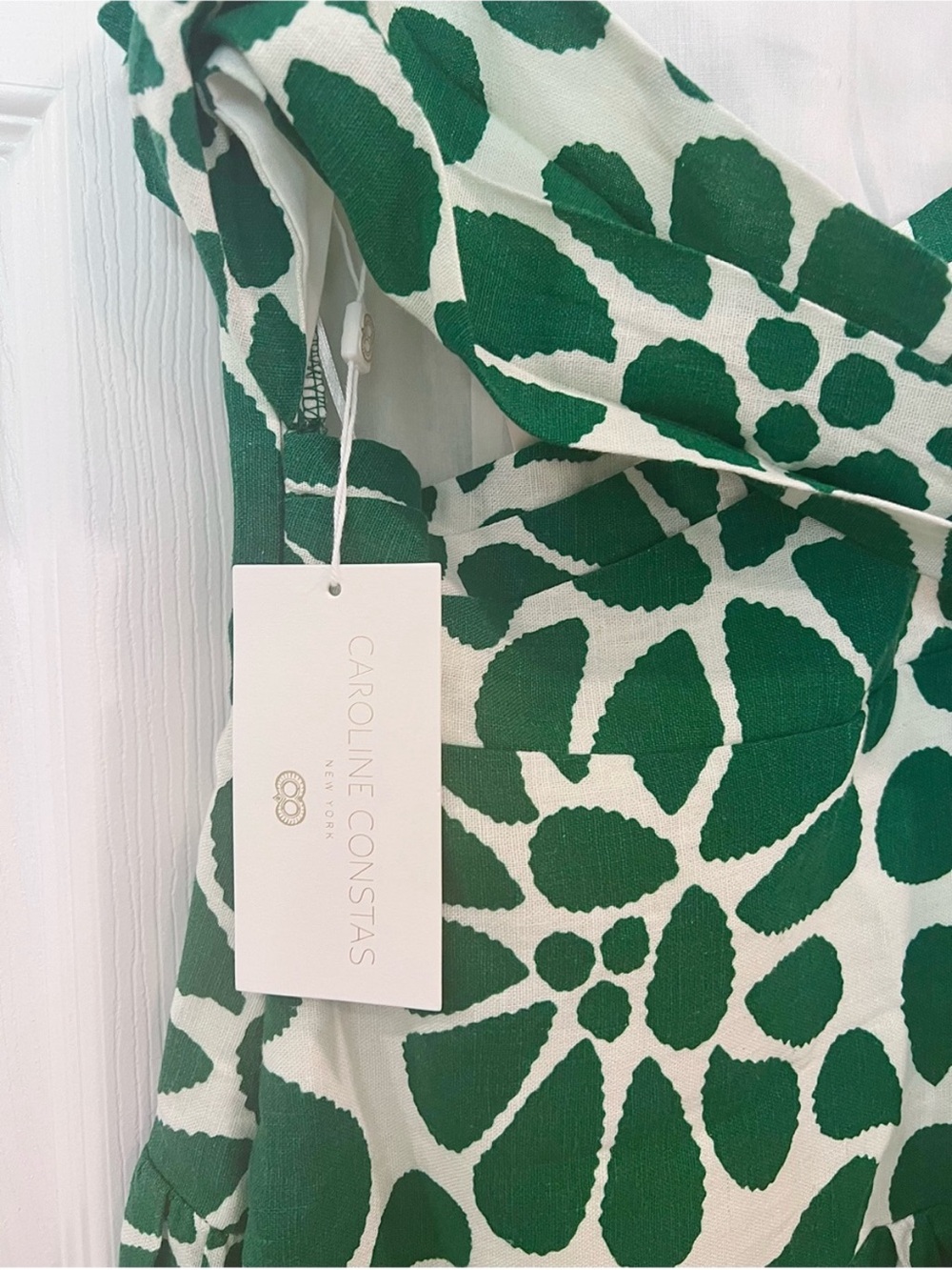 Caroline Constas Green and Cream Floral Midi Dress - Picture 14 of 14